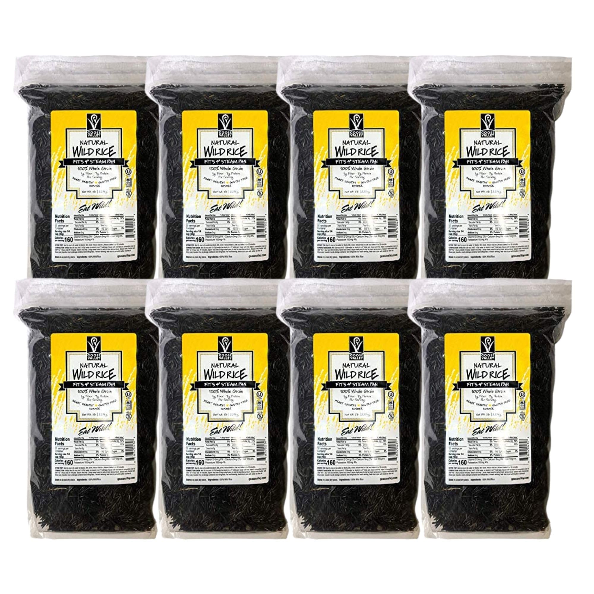 Goose Valley Natural Wild Rice - Family Reserve 5 lbs (Pack of 8) - Variety of Jumbo High Fiber and High Protein Whole Grain Rice for Healthy Heart