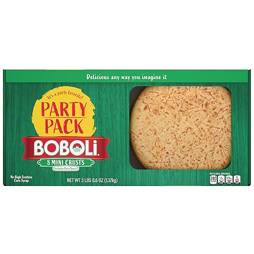 (Club Pack) Boboli 8" Original Mini Pizza Crusts, 4 individual twin packs, (12.15 oz each), Ready-made 8 Plain Cooked Pizza Dough, 48.6 oz Multipack