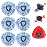 Wa.IE Jiemi 6 Pack Mop Replacement Heads Compatible with Ocedar RinseClean 2-Tank System - Includes 1 Mop Base,6 Microfiber Mop Refills, Easy Cleaning