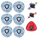 Wa.IE Jiemi 6 Pack Mop Replacement Heads Compatible with Ocedar RinseClean 2-Tank System - Includes 1 Mop Base,6 Microfiber Mop Refills, Easy Cleaning