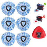 Wa.IE Jiemi 6 Pack Mop Replacement Heads Compatible with Ocedar RinseClean 2-Tank System - Includes 1 Mop Base,6 Microfiber Mop Refills, Easy Cleaning