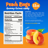 Peach Rings - 11 Ounce Pack - Gummy Candies - Sugar Coated Sweet & Sour Candy - Peach Gummies for Snacking, Sharing, Office Jars & Gift Baskets - Soft