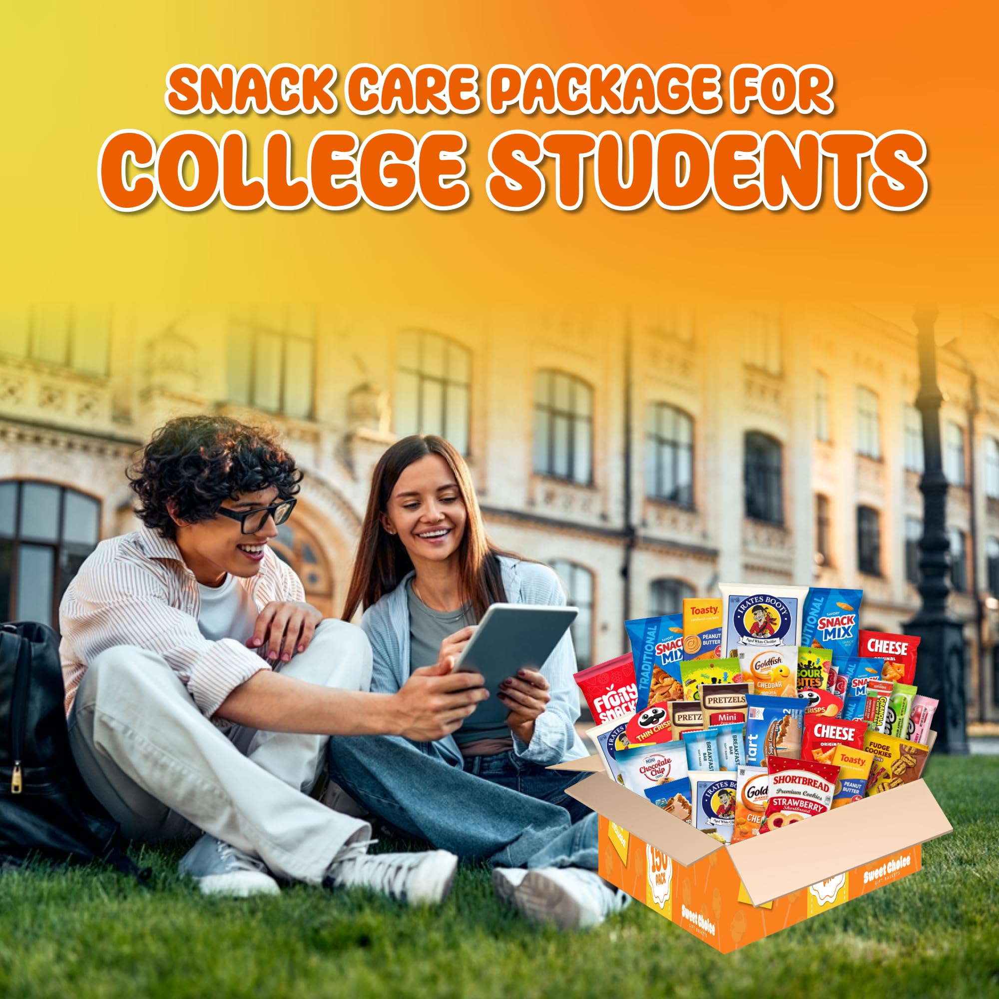 Snack Box Variety Pack (150 Count) - Bulk Snacks Variety Pack for Adults, Kids and Teens - Chips, Cookies and Bars - Care Package for College