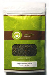 Mahamosa Strawberry Lychee Sencha Tea 2 oz - Loose Leaf Flavored Green Tea Blend (with flavoring, freeze-dried strawberry pieces, jasmine blossoms