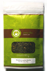Mahamosa Strawberry Lychee Sencha Tea 2 oz - Loose Leaf Flavored Green Tea Blend (with flavoring, freeze-dried strawberry pieces, jasmine blossoms