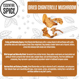 Essential Spice Dried Chanterelle Mushrooms - Whole, Golden & Earthy Flavor - Gourmet Quality for Sauces, Risottos, Pasta & Game Meats - Easy