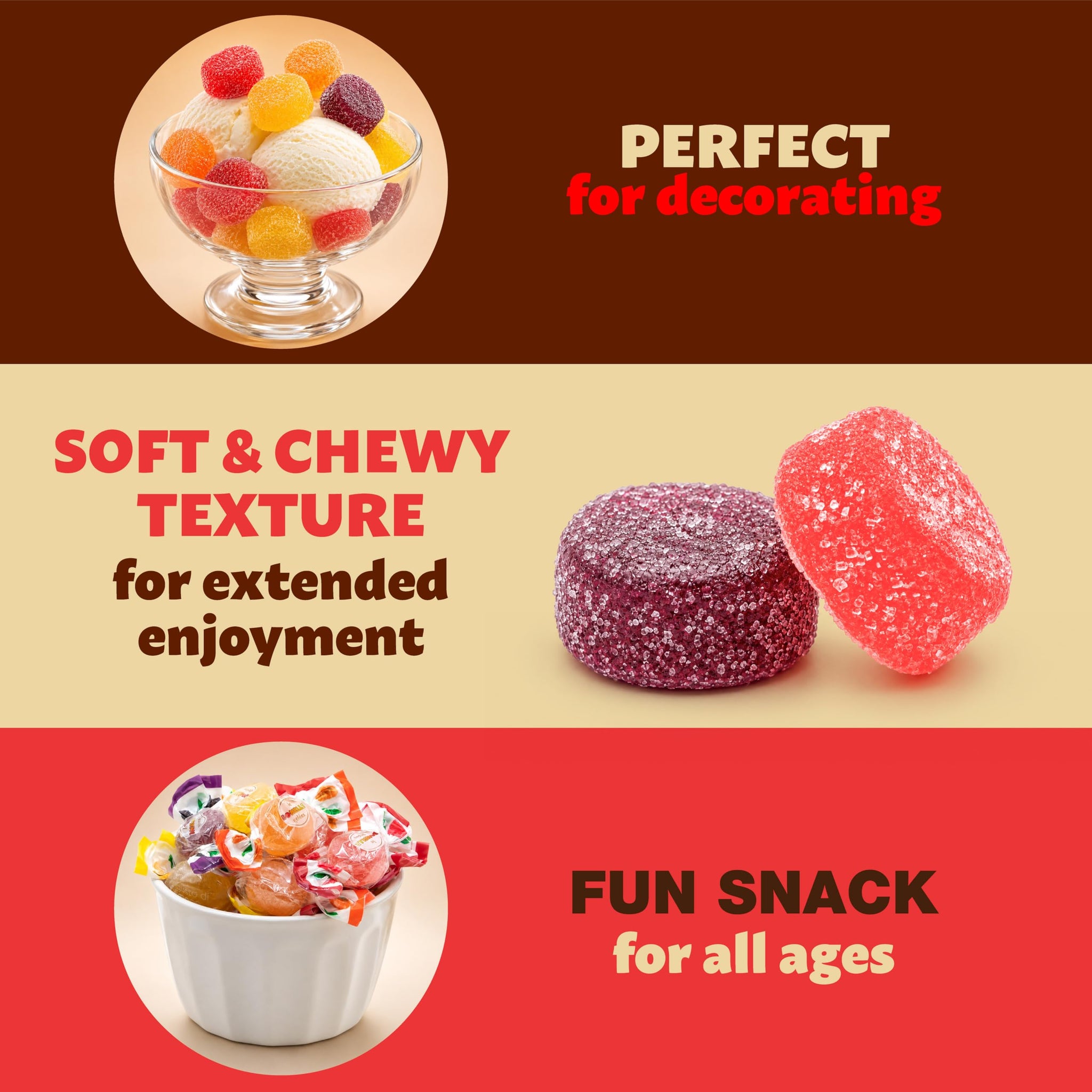 Fida Bonelle Italian Assorted Fruit Jelly Candy | 1.5 Pound Bag | Vegan, Gluten-Free
