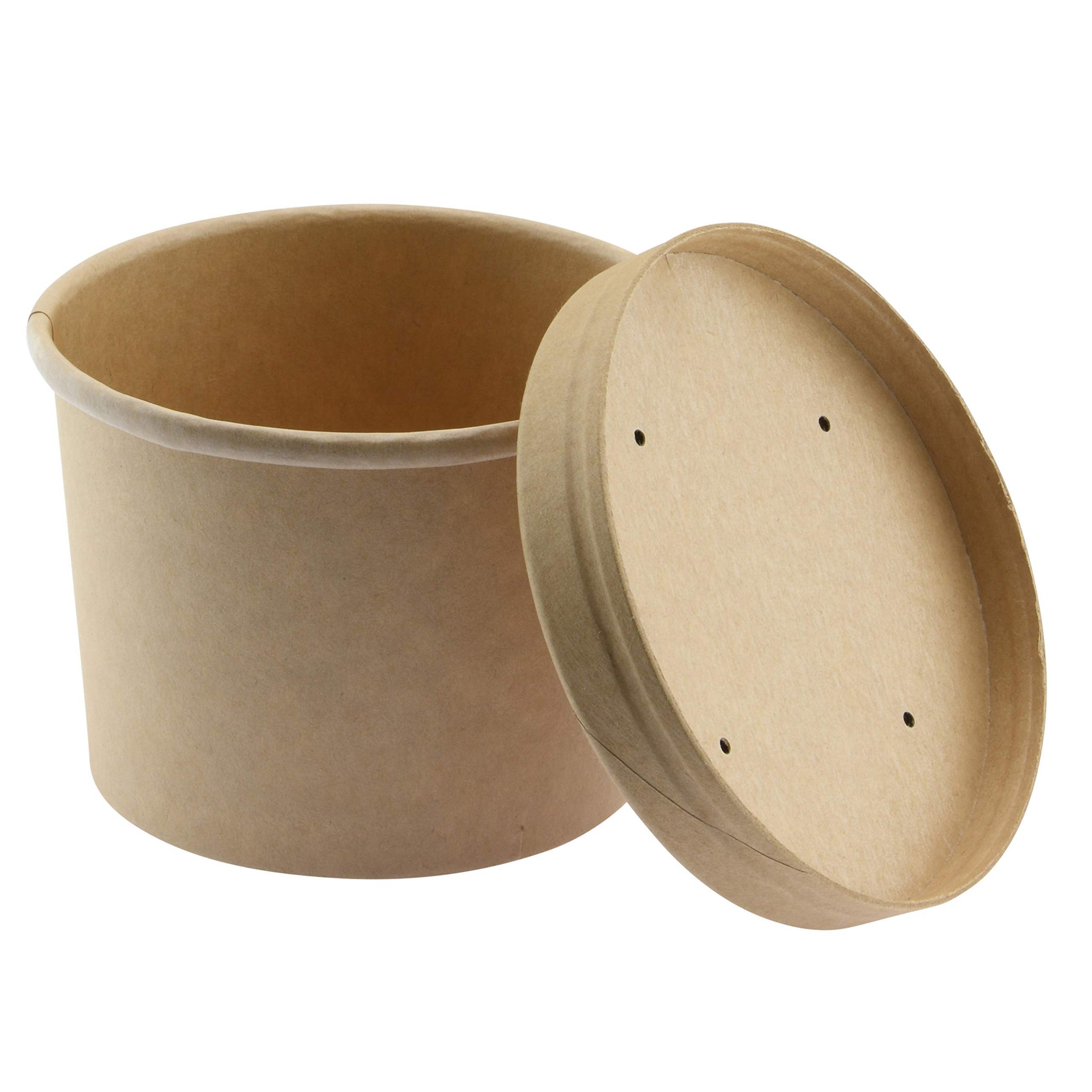 NYHI Kraft 50 Pack 12 oz Small Paper Bowls Soup Storage Containers With Lids Insulated Take Out Disposable Food Storage Cups For Hot Cold Foods To Go