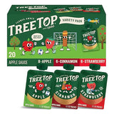 Tree Top Apple Sauce Pouches Variety Pack, Apple, Strawberry, Cinnamon, 3.2 oz. each (Pack of 20)