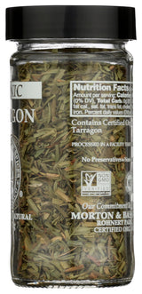 Morton & Bassett Organic Tarragon | Aromatic Herb for French Cooking & Vinegars | Gluten Free, Salt Free, Non-GMO | 0.3 oz Jar