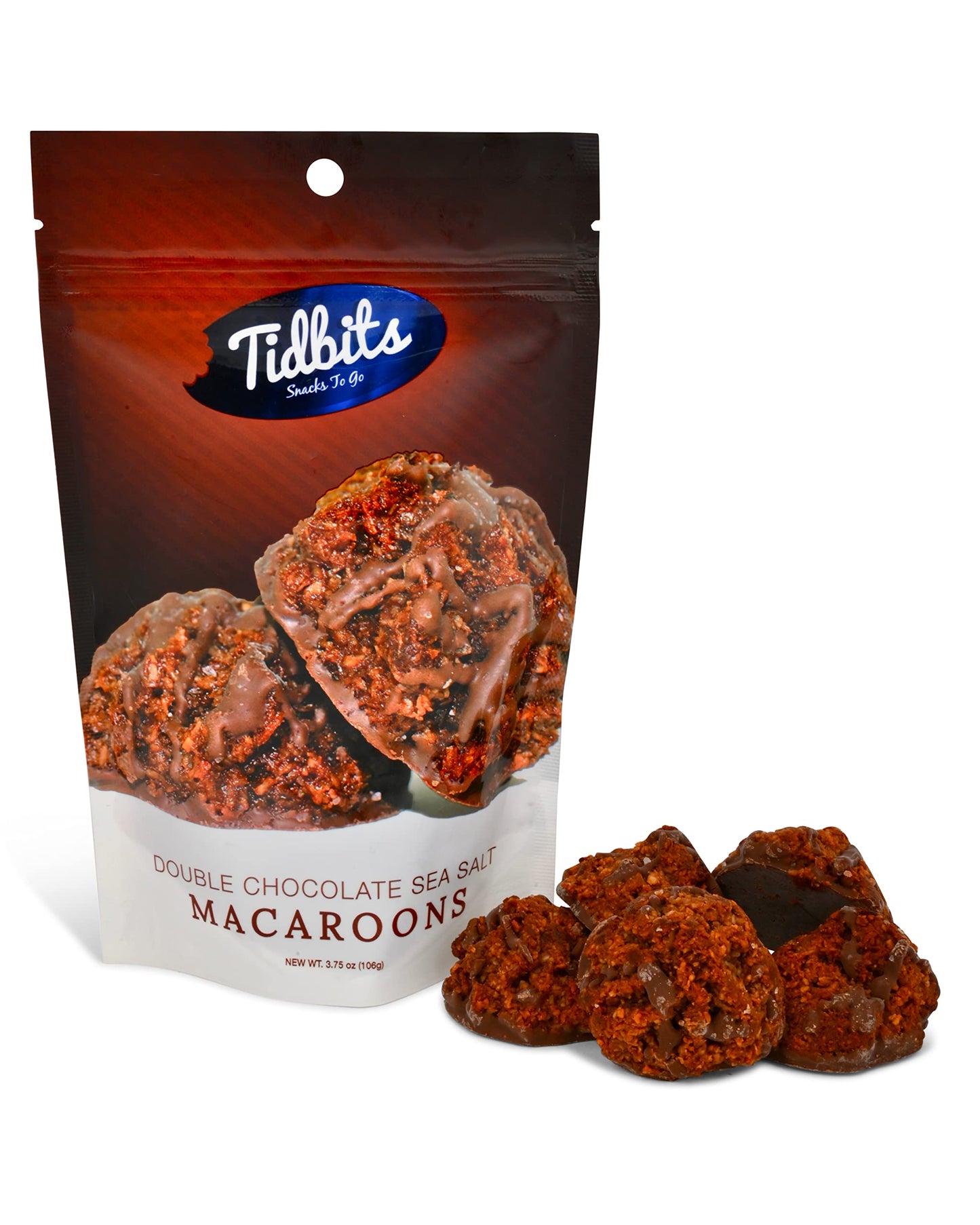 Tidbits Gluten Free Macaroons To Eat, Classic Coconut Macaroon, Non Dairy Dessert 3.75 oz Pouch - Pack of 3