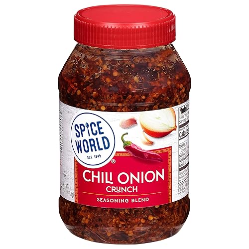 Spice World Chili Onion Crunch Seasoning Blend - Ready-to-Use Seasonings for Cooking - 28oz Blend Adds Savory Flavor and Heat to Stir-Fries, Chili