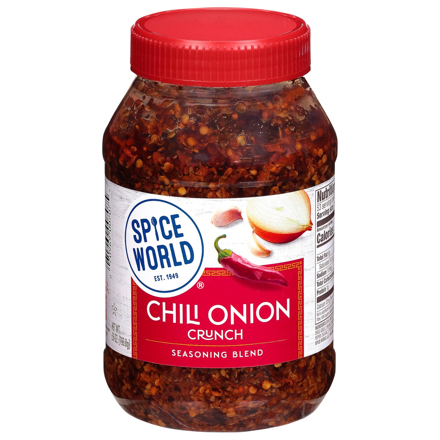 Spice World Chili Onion Crunch Seasoning Blend - Ready-to-Use Seasonings for Cooking - 28oz Blend Adds Savory Flavor and Heat to Stir-Fries, Chili