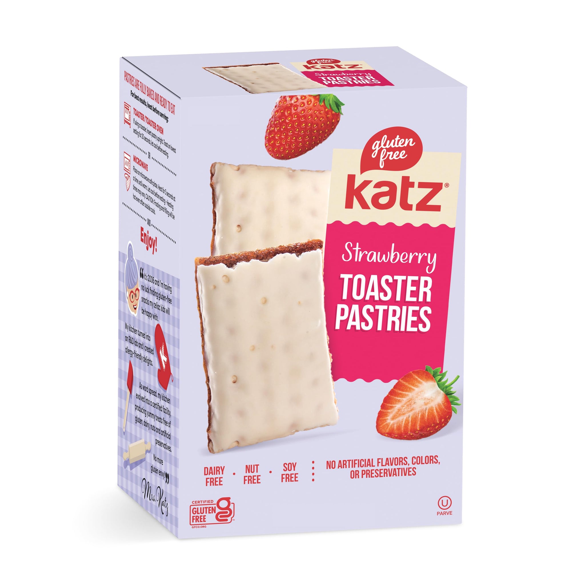 Katz Gluten Free Toaster Pastries. Strawberry. Easy Breakfast Food Or Anytime For Adults & Kids. Gluten Free. Dairy Free, Nut Free, Peanut Free, Soy