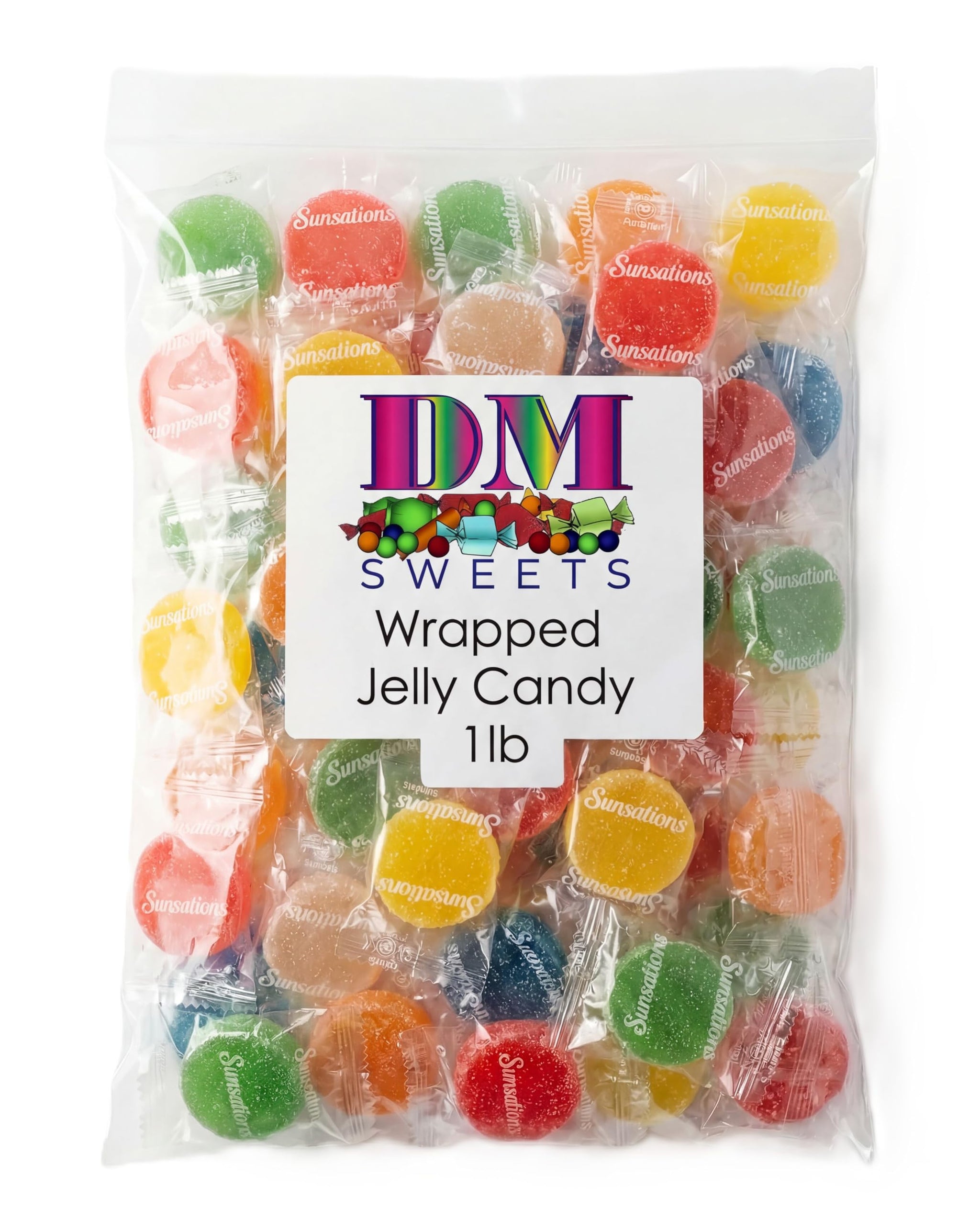 Assorted Individually Wrapped Fruit Jelly Candy - 1 lb Bulk Bag of Blueberry Apple Grapefruit Cherry Grape Lemon Orange Raspberry Flavors