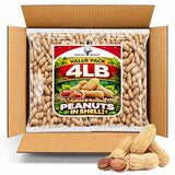Peanuts In Shell | 4 LB Bulk Value Pack | Roasted & Salted - Healthy natural snack, Perfect for office, share and TO-GO - Crunchy Whole Peanuts