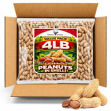 Peanuts In Shell | 4 LB Bulk Value Pack | Roasted & Salted - Healthy natural snack, Perfect for office, share and TO-GO - Crunchy Whole Peanuts