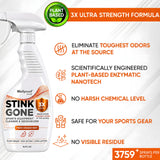 Wellproof 2-in-1 Sports Gear Cleaner & Odor Eliminator - 3X Powerful Nano-Enzyme Deodorizer for Athletic Gear, Baseball, Hockey, Football, Boxing