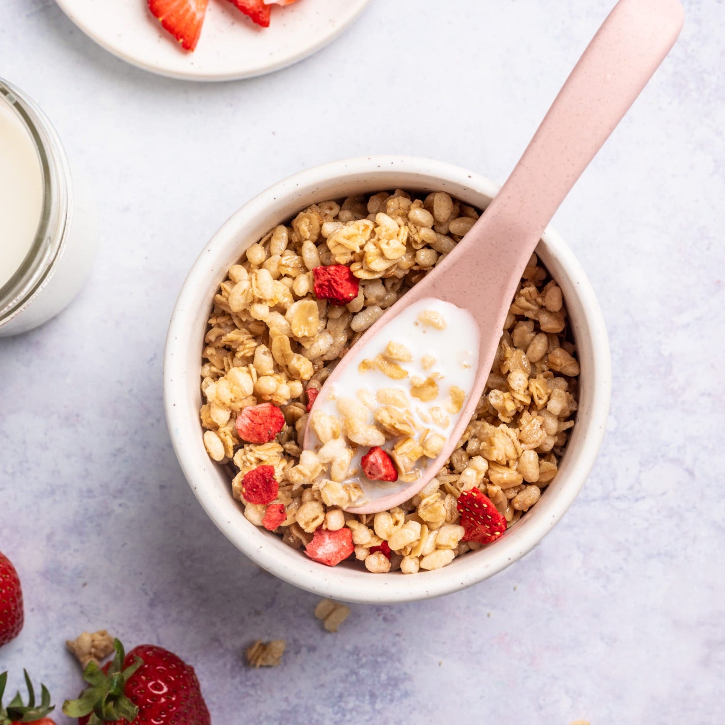 This Saves Lives Kids' GranolaPop, Strawberry Granola, Healthy Safe-For-School Kids' Breakfast and Snack, Vegan, Gluten Free, Nut Free, Dairy Free