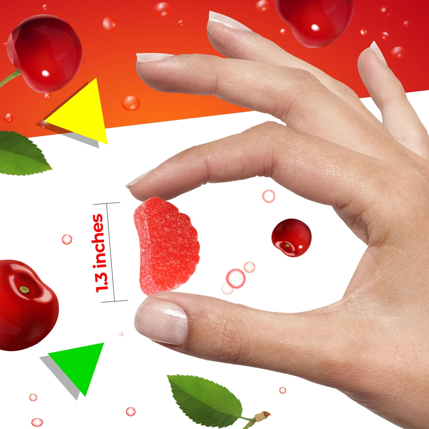 Cherry Slices Candy | 2 Pound Bag | Sugar Dusted Classic Jelly Fruit Slices | Bulk Chewy Candy for Buffets, Party Favors, Events, and Everyday