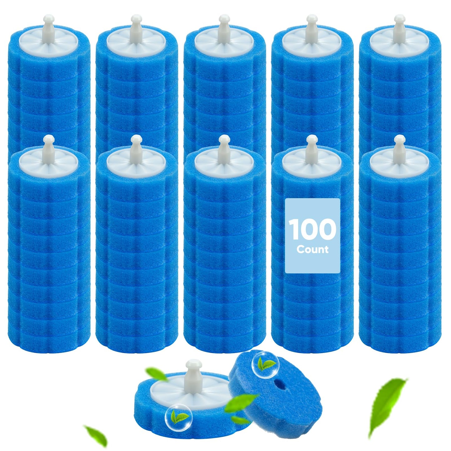 100pcs Disposable Toilet Wand Refills, Replacement Brush Heads Compatible With Clorox Wand Refill System, Upgrade Fiber Cleaner Heads for Closestool