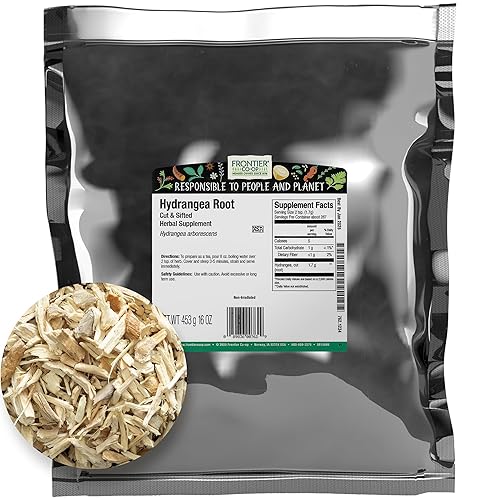 Frontier Co-op Hydrangea Root, 1lb Bulk Bag, Cut and Sifted | 100% Natural Roots | Ideal for Hydrangea Root Tea and Herbal Use, Kosher, Non Irradiated