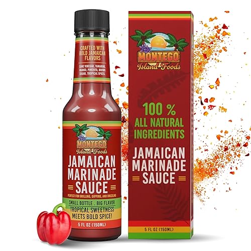 Montego Island Foods Jamaican Marinade Sauce - Bold Island Flavor with All-Natural Ingredients: Tamarind, Mango, Plump Juicy Raisins, Scotch Bonnet