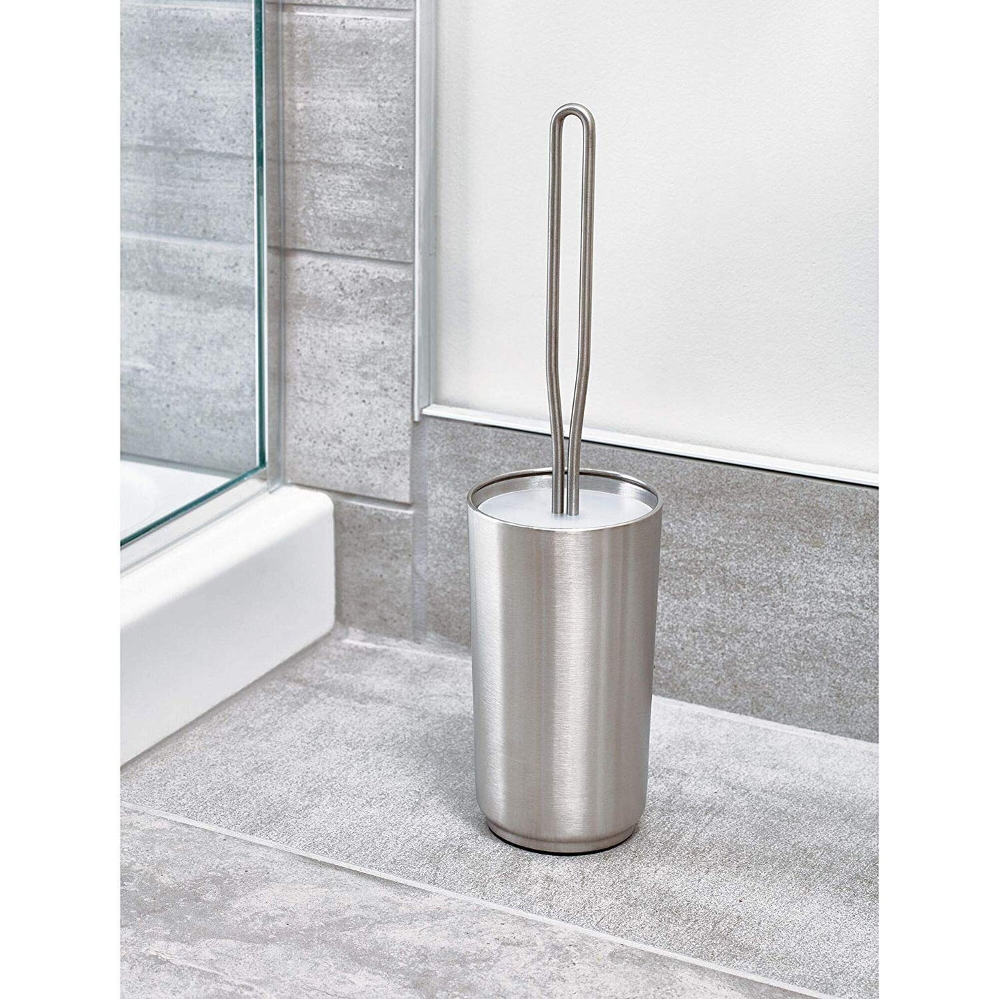 iDesign Austin Toilet Bowl Brush and Holder Set - Brushed