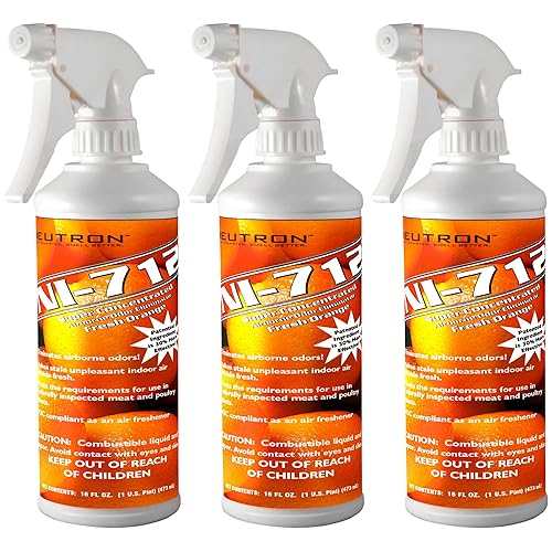 Neutron Industries NI-712 Fresh Orange Odor Eliminator Spray (3 bottles) - Powerful, Long-Lasting Odor Neutralizer - Instant Air Freshener for Home