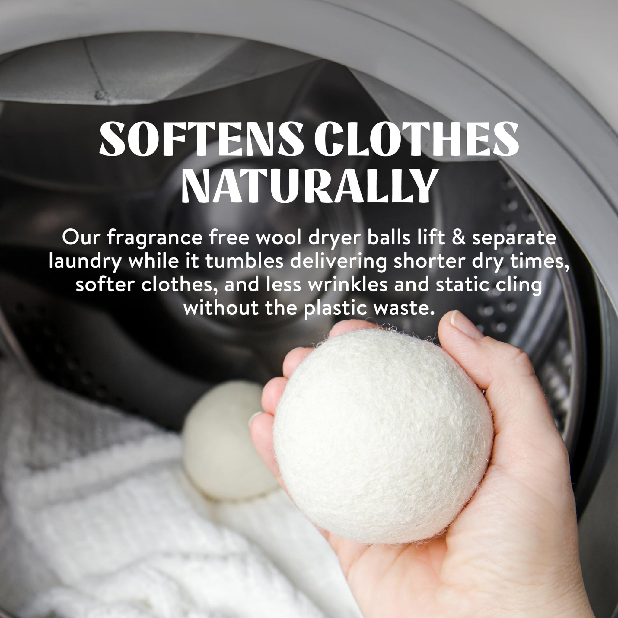 Cleancult Wool Dryer Balls (3 Count) - Made from 100% New Zealand Wool - Biodegradable Dryer Balls - Shorten Dry Times, Soften Clothes, and Stop