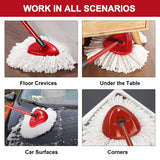 4 Pack Mop Heads Replacements for O-Ceda Easy Wrin Spin System, Microfiber Refills, Easy Cleaning Mop Repalce Head