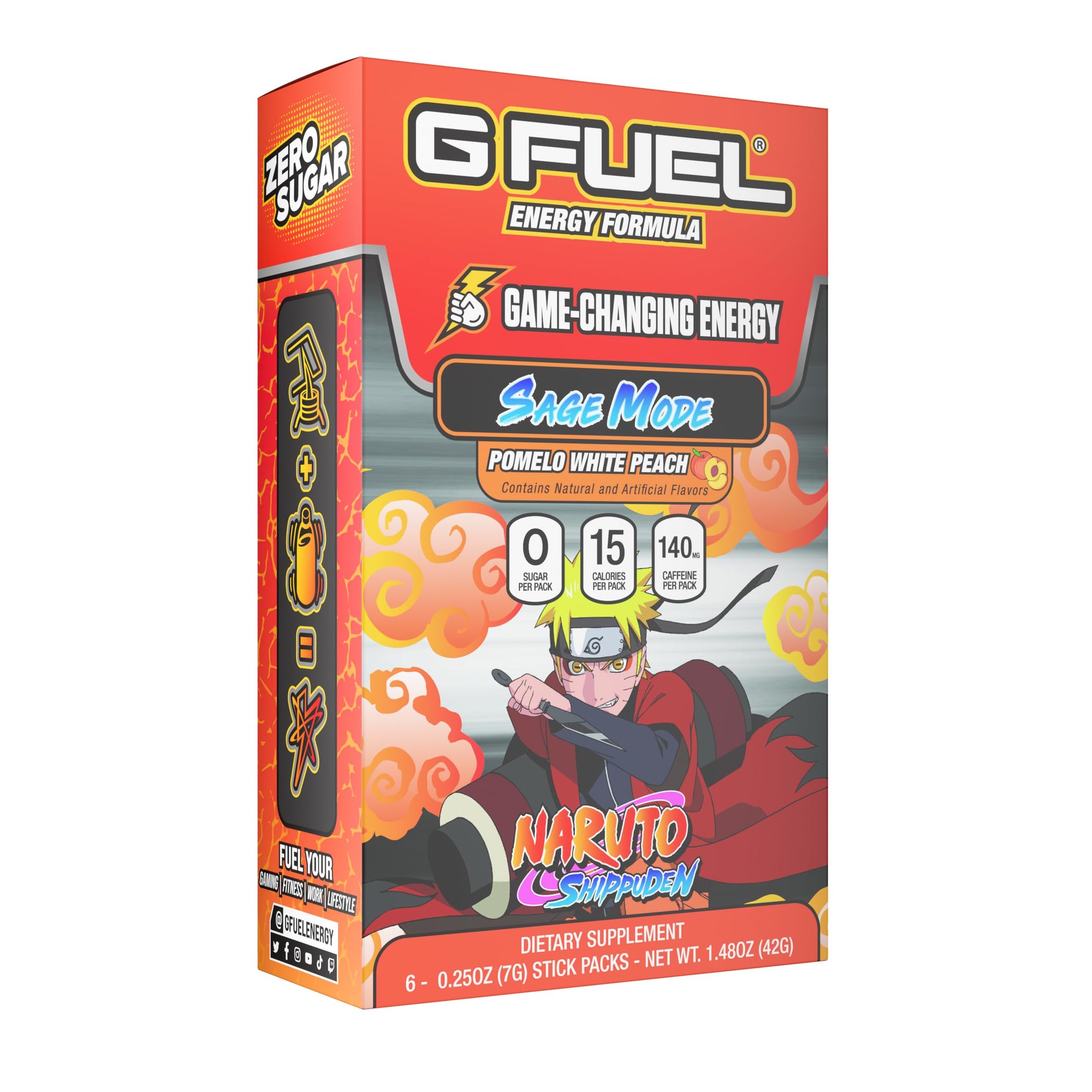 G Fuel Sage Mode Energy Powder Packets, Sugar Free, Clean Caffeine Focus Supplement, Water Mix, Pomelo Fruit + Peaches Flavor, Focus Amino, Vitamin +