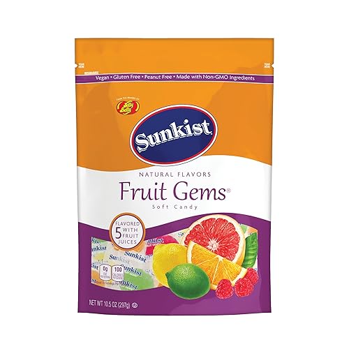 Sunkist Fruit Gems Soft Candy, Assorted Natural Flavors, 10.5-oz, 6 Pack