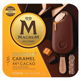 Magnum Ice Cream Bars 3 Count Double Caramel For a Creamy Frozen Dessert Made with Premium Milk Chocolate, 44% Cacao 9.13 Oz