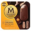 Magnum Ice Cream Bars 3 Count Double Caramel For a Creamy Frozen Dessert Made with Premium Milk Chocolate, 44% Cacao 9.13 Oz