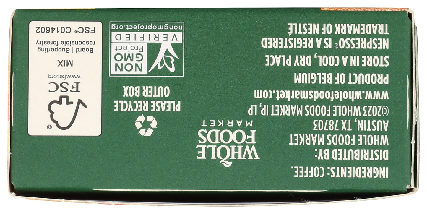 Whole Foods Market, Ricco Espresso Pods, Medium Bodied, Fruity Aromatics & Smoky Notes, 10 Count