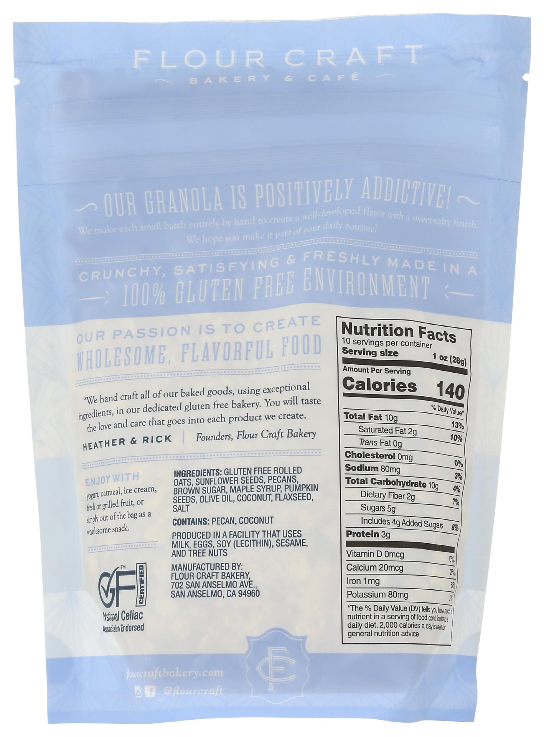 Flour Craft Bakery Maple Pecan Granola, 10 OZ