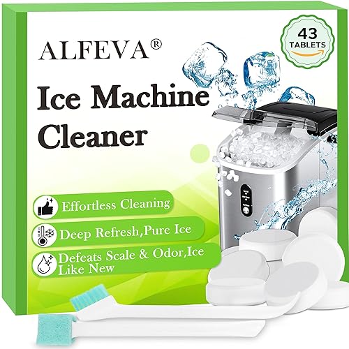Ice Machine Cleaner and Descaler with 2 cleaning brushes,Ideal for Frigidaire, Opal, GE Profile, Kitchenaid units.Ice Maker Cleaner Removes Lime