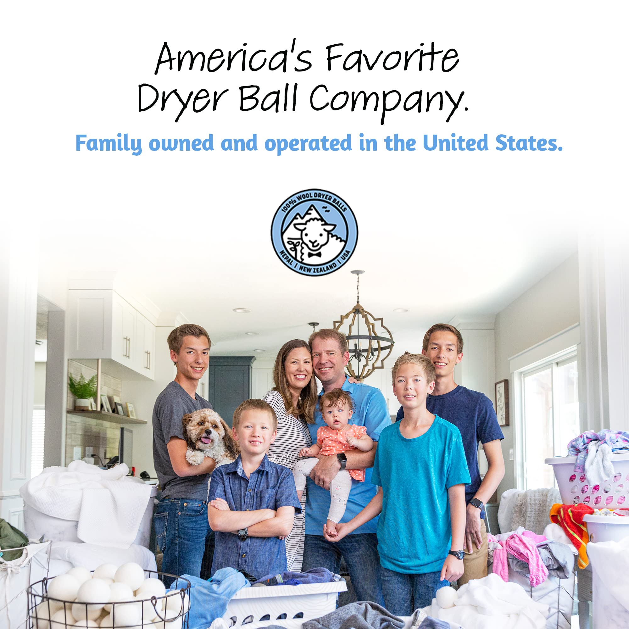 Wool Dryer Balls - Smart Sheep 8-Pack - XL Premium Natural Fabric Softener Award-Winning - Wool Balls Replaces Dryer Sheets - Wool Balls for Dryer