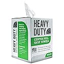 Fresh Towel Heavy Duty White Shop Towels 160 Sheets, 9x12 Inch Disposable Center Pull Shop Rags for Painters, Contractors, Automotive and Garage