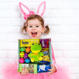 Prefilled Easter Basket for Kids - Easter Care Package with Toys & Activities, Frog Gift Box, Pre-Made Easter Basket Stuffers