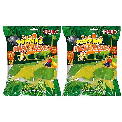 Fruix Jungle Jellies Bag - 2 Pack - Tik Tok Trending Fruit Jellies - Assorted Flavors Fruit Squeeze Jellies - Jelly Candy - Dino Shaped - Animal