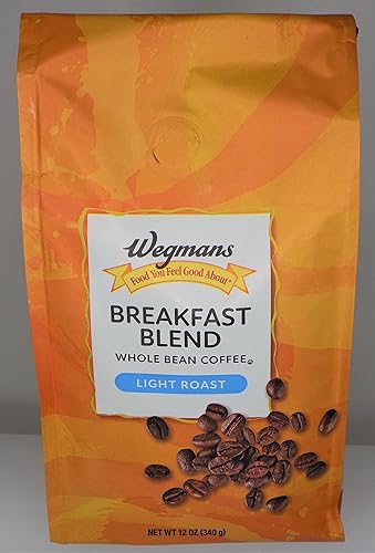 Wegman's Whole Bean Coffee "Breakfest Blend" 12oz Bag Light Roast