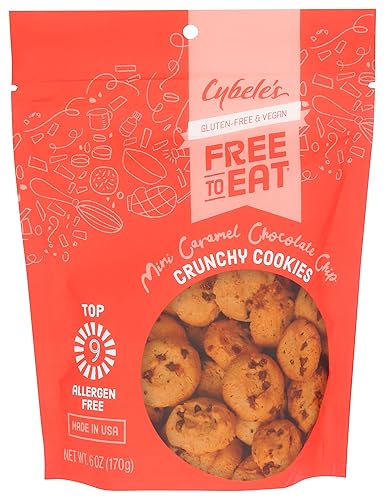 Cybeles Free to Eat Mini Caramel Chocolate Chip Crunchy Cookies, 6 OZ