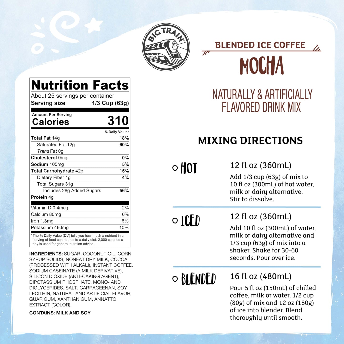 Big Train Mocha Blended Ice Coffee Beverage Mix, 3.5 Pound (Pack of 1)