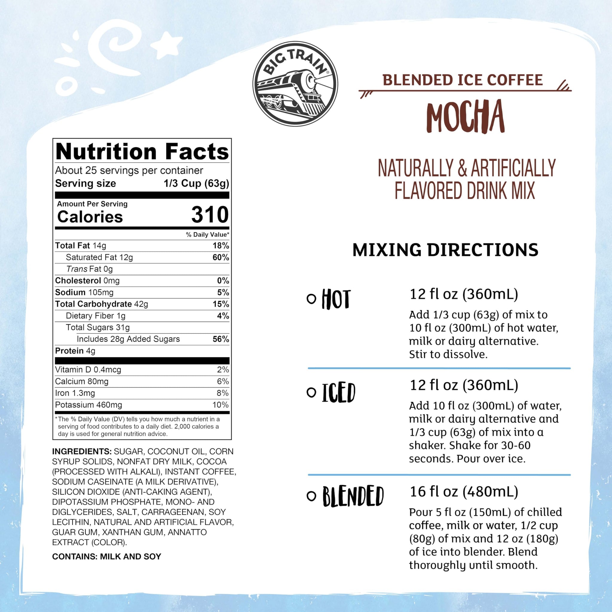 Big Train Mocha Blended Ice Coffee Beverage Mix, 3.5 Pound (Pack of 1)