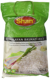Shan Premium Quality Kernel Basmati Rice 10 Lbs Bag - Extra Long Aged Aromatic - NET WT 10 lbs (Packaging may Vary)