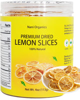 Premium Dried Lemon Slices 4oz (113g) - 100% Natural, Handpicked & Additive-Free | Dehydrated Lemon Slices for Cocktails, Teas, Baking, Decor & Crafts