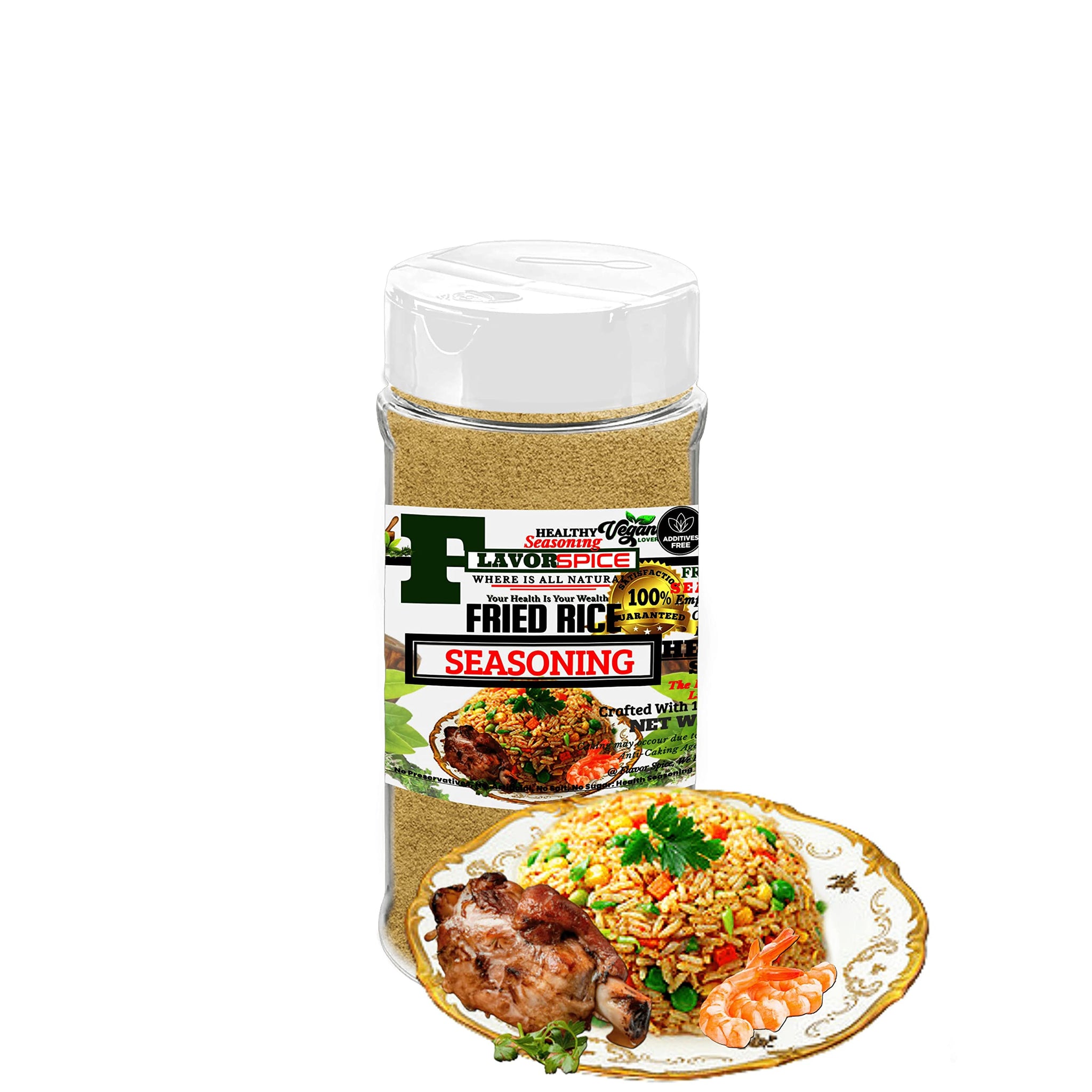 Fried Rice Seasoning Crafted with 100% Natural Herbs and Spices with No Artificial or preservatives, No Salt, No Sugar, No MSG, Gluten, Great