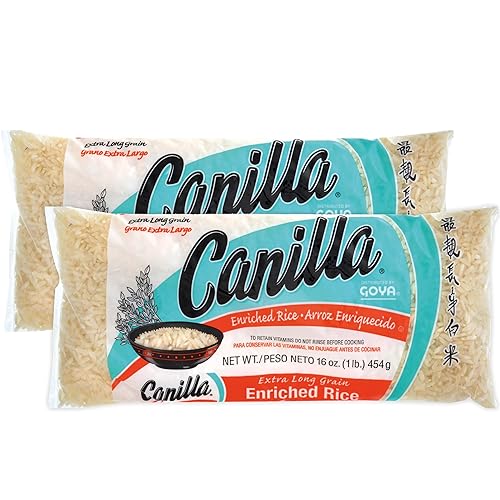 Goya Canilla Extra Long Grain Rice, Light and Fluffy Texture, Ideal for Latin Meals, Rice Bowls, and Sides, 2-Pack (1 lb Bags)